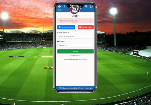 
                            7. Login Or Signup to Play Fantasy Cricket Game Online - CFC Sports