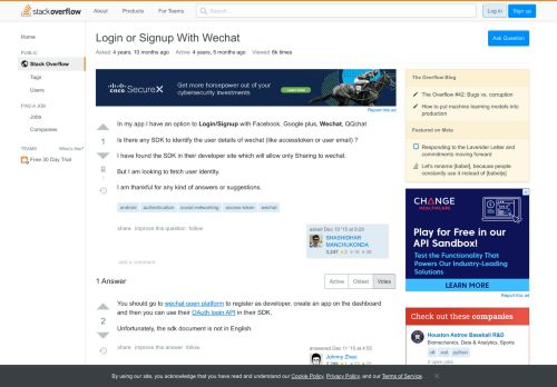 
                            10. Login or Signup With Wechat - Stack Overflow