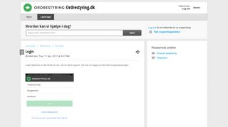 
                            3. Login : Ordrestyring.dk