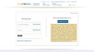 
                            2. Login - Oregon Eligibility