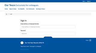 
                            4. Login - Our Tesco