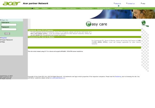 
                            2. Login Page - Acer India