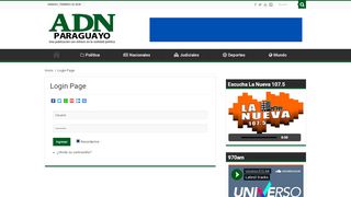 
                            8. Login Page - ADN Paraguayo