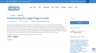 
                            7. Login Page Archives - The Siebel Hub