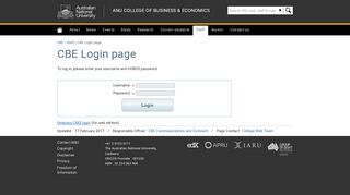 
                            7. Login page - College of Business and Economics - ANU