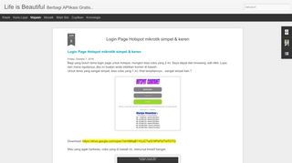 
                            1. Login Page Hotspot mikrotik simpel & keren | Life is Beautiful