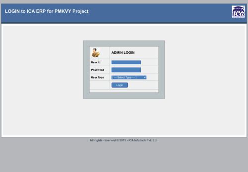 
                            3. Login Page - ICA ERP for PMKVY Project