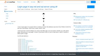 
                            7. Login page in asp.net and sql server using c# - Stack Overflow