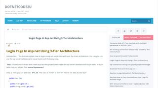 
                            5. Login Page In Asp.net Using 3-Tier Architecture - dotnetcode2u
