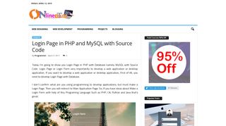 
                            11. Login Page in PHP and MySQL with Source Code Download