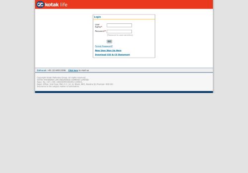 
                            2. Login Page - Kotak Life