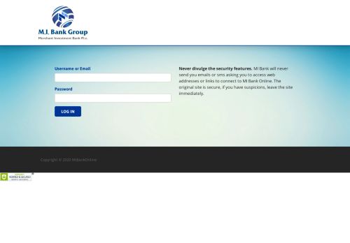 
                            10. Login Page – MiBankOnline