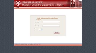 
                            4. Login Page - Registrar office - BUET