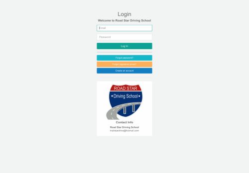 
                            8. Login Page - Road Star Driving School