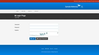 
                            5. Login Page - Sales Portal Garuda Indonesia