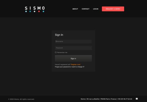 
                            10. Login Page - Sismo