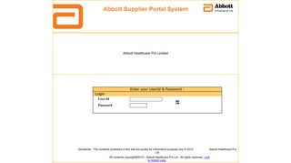 
                            3. Login Page Supplier Portal - Abbott Healthcare Limited