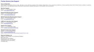 
                            3. Login Page Support - Frontier Science Portal