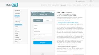 
                            1. Login Page to create your own mobile app - iBuildApp