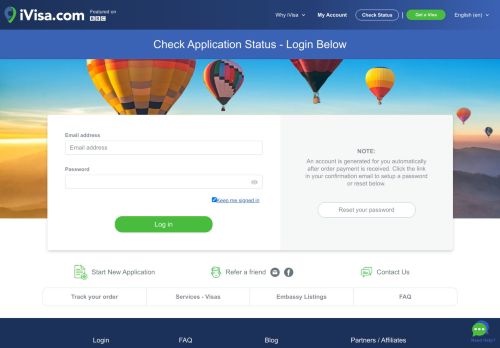 
                            8. Login page to retrieve your visa - iVisa