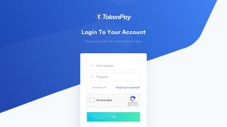 
                            1. Login page - TokenPay