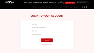 
                            12. Login Page | UFC GYM Singapore