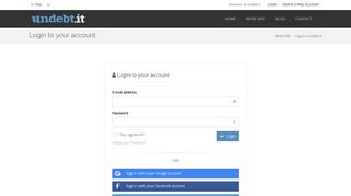 
                            9. Login page | Undebt.it