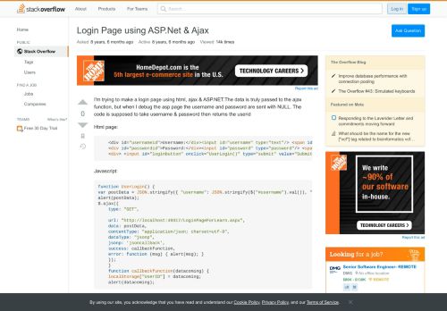 
                            3. Login Page using ASP.Net & Ajax - Stack Overflow