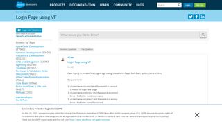 
                            12. Login Page using VF - Salesforce Developer Community