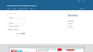 
                            6. Login | Pakistan Journal of Medical Sciences