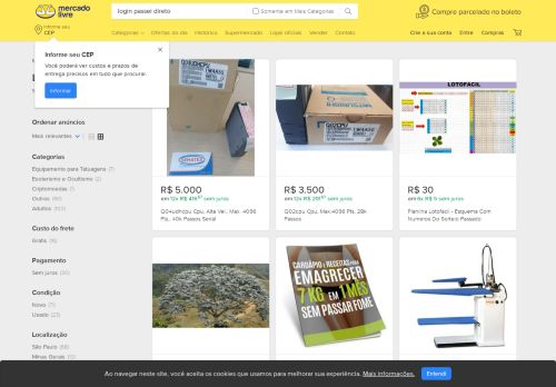 
                            8. Login Passei Direto no Mercado Livre Brasil