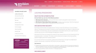 
                            10. Login & Password | Envision Bank