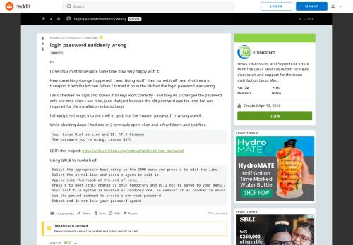 
                            5. login password suddenly wrong : linuxmint - Reddit