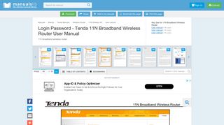 
                            7. Login Password - Tenda 11N Broadband Wireless Router User ...