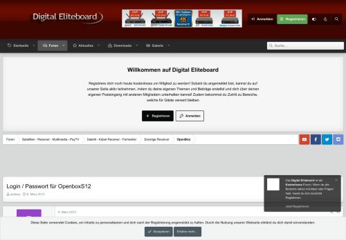 
                            5. Login / Passwort für OpenboxS12 | Digital Eliteboard