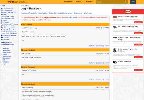 
                            3. Login Passwort - Mikrocontroller.net