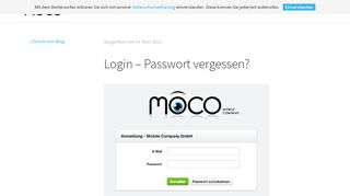 
                            2. Login – Passwort vergessen? | MOCO