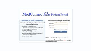 
                            10. Login - Patient Portal (Powered by MedConnect)