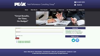 
                            8. Login - Peak Performance Consulting Group