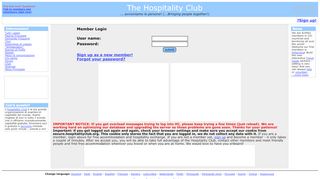 
                            7. Login per pernottamenti gratuiti e scambio di ... - Hospitality Club