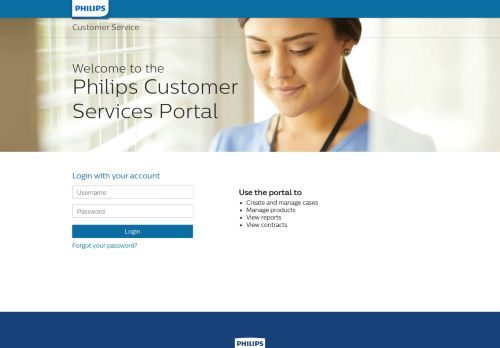 
                            4. Login: Philips Customer Services Portal