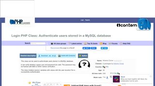 
                            12. Login PHP Class: Authenticate users stored in a MySQL database ...