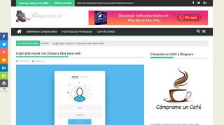 
                            9. Login php mysql con jQuery y Ajax para web - Bloguero-ec