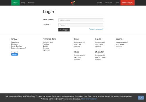 
                            12. Login | Pizza da Toni Pizzakurier Chur und Davos