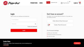 
                            9. Login - Pizza Hut Delivery - Muito para além da pizza