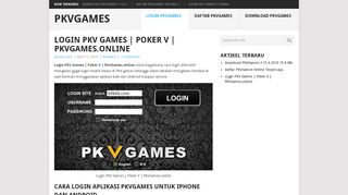 
                            6. Login PKV Games | Poker V | PkvGames.online