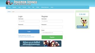 
                            5. Login - Pokemon Voyage Online Game [RPG]