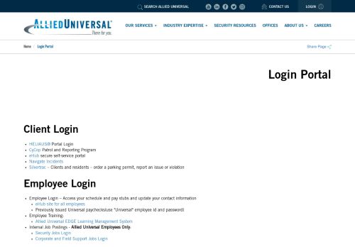 
                            5. Login Portal - Allied Universal