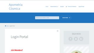 
                            10. Login Portal - - Apometria Cósmica