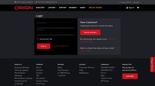 
                            9. Login Portal for Existing, New, and Guest Accounts | ORIGIN PC